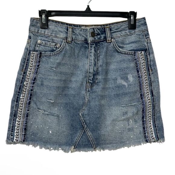 Free People Mini Blue Denim Skirt(Size 4) - Picture 5 of 7